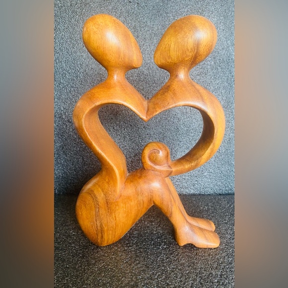 NOVICA COLLECTIONS Signed Handcarved Wooden Figurines embracing , Indonesia - Picture 6 of 6